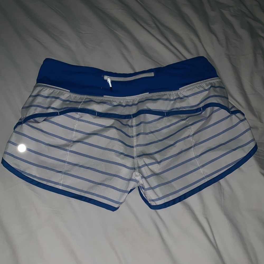 Lululemon blue and white speed shorts